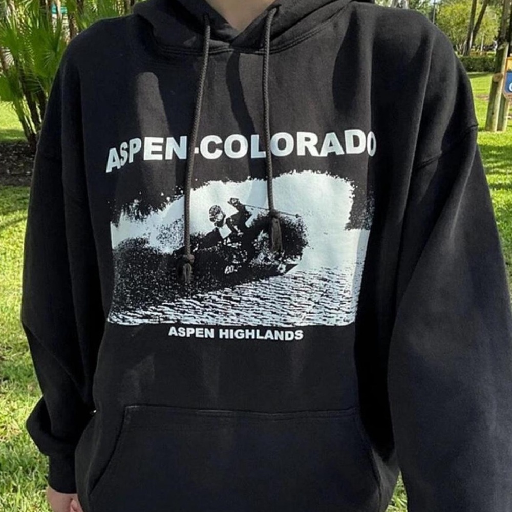 Brandy Melville Black Aspen Colorado Hoodie